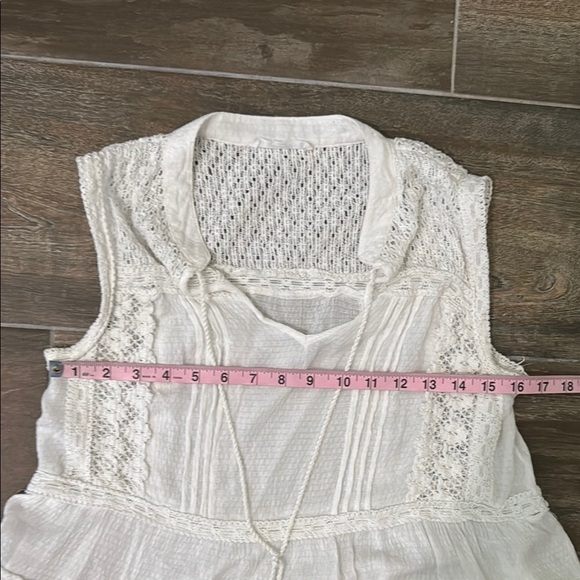 Mango White Sleeveless Tie Front Tunic - Picture 6 of 7